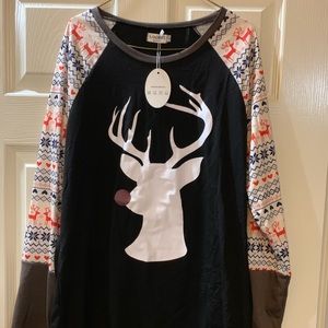 Long sleeve reindeer shirt